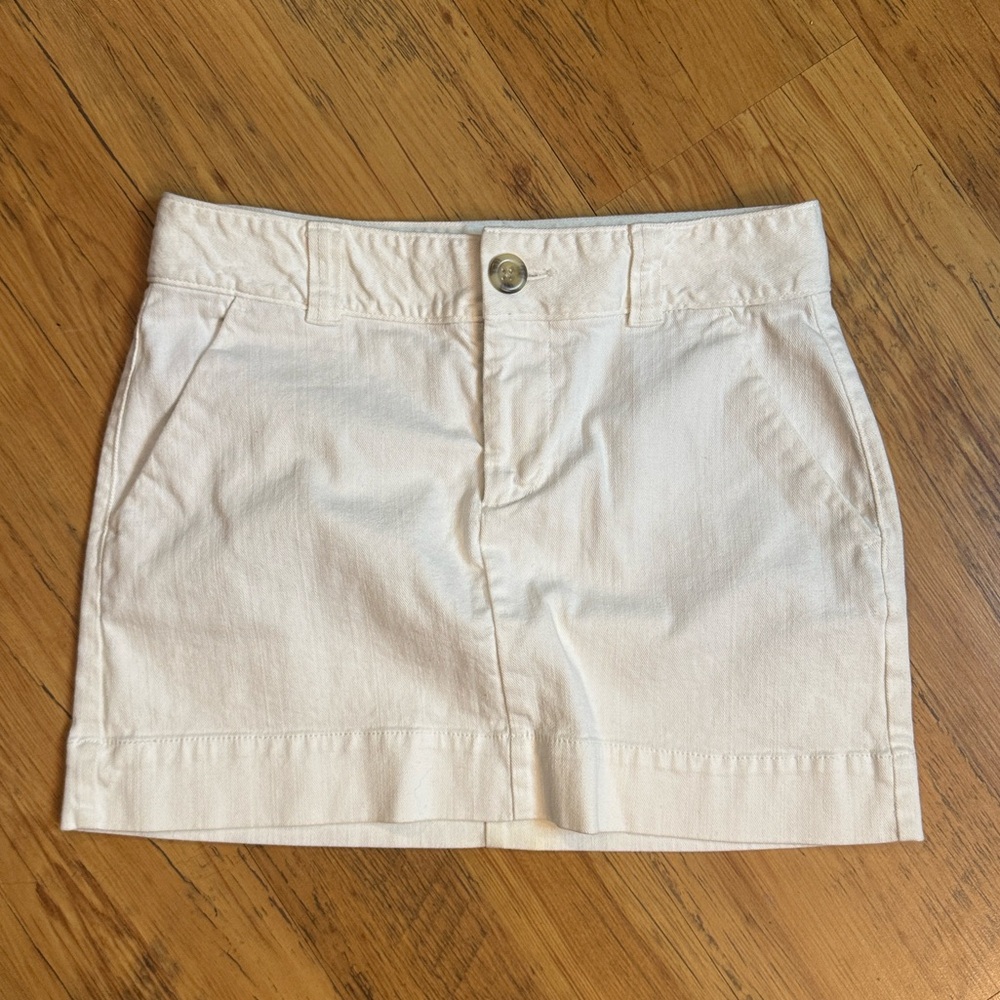 Gap White Jean Denim Skirt Sz 4